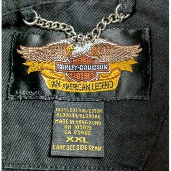 Harley Davidson Button Down Shirt Mens 2XL Black Metal Buttons Biker Motorcycle - Picture 3 of 5